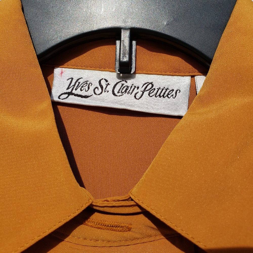 NWT Yves St Clair Petites mustard yellow blouse - Picture 3 of 6